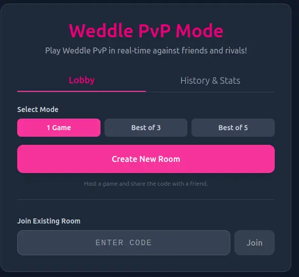 Weddle PvP Lobby